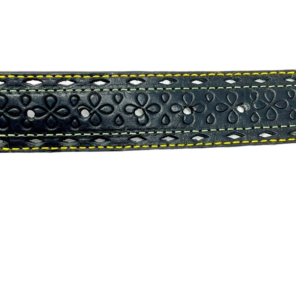 John Deere women's Black Embossed Leather Belt with Rhinestone Buckle sz XL NWOT - Picture 4 of 16